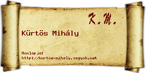 Kürtös Mihály névjegykártya
